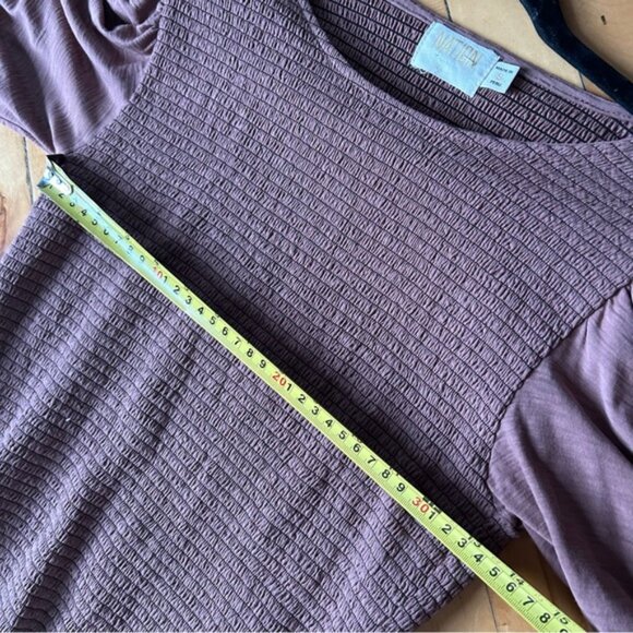 Nation LTD Sz S Brown Ruched Puff Sleeves Blouse - Picture 9 of 9